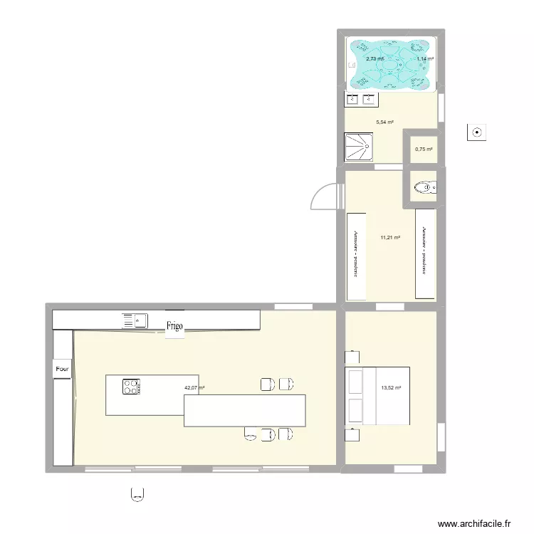 LA FLECHE. Plan de 7  et 77 m²