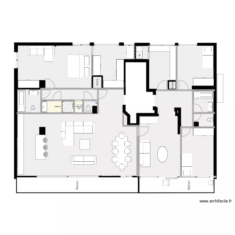 stal v11. Plan de 2  et 3 m²