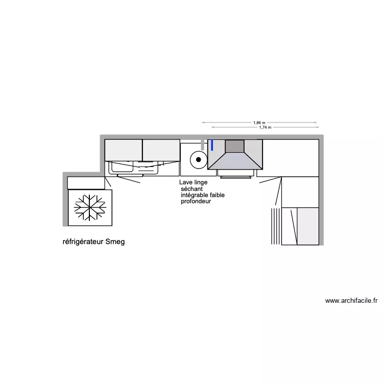 Cuisine meuble Natalia. Plan de 