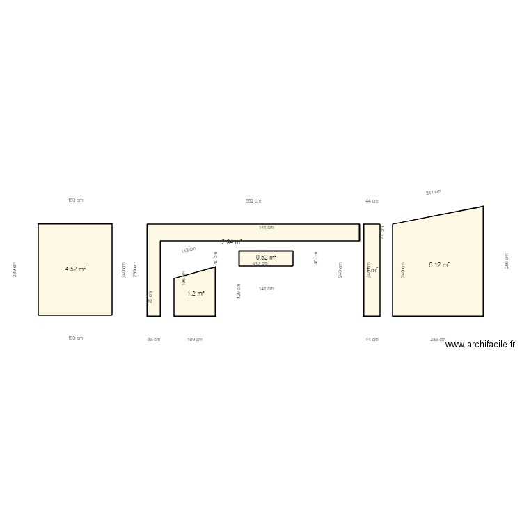 Facchini Fourques. Plan de 6 pièces et 16 m2