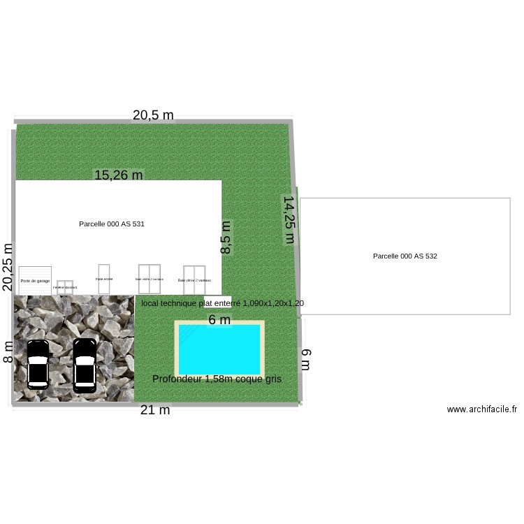 Piscine. Plan de 0 pièce et 0 m2