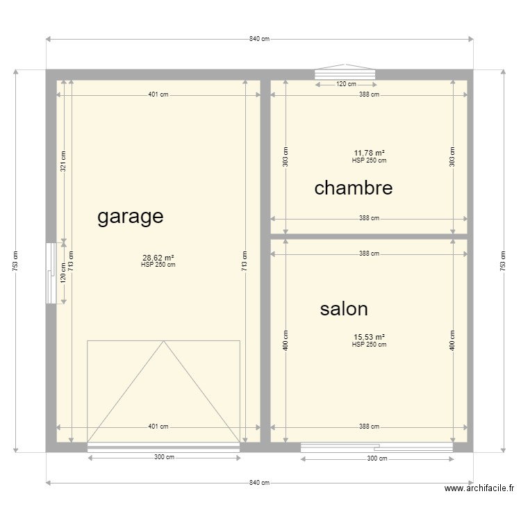 st hilaire garage + extension. Plan de 0 pièce et 0 m2