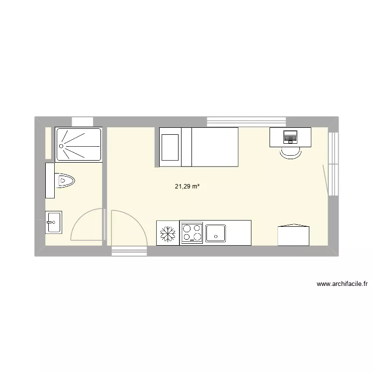 Studio 1-5-9. Plan de 1 et 21 m² Studio 1-5-9. Plan de 1 et 21 m²