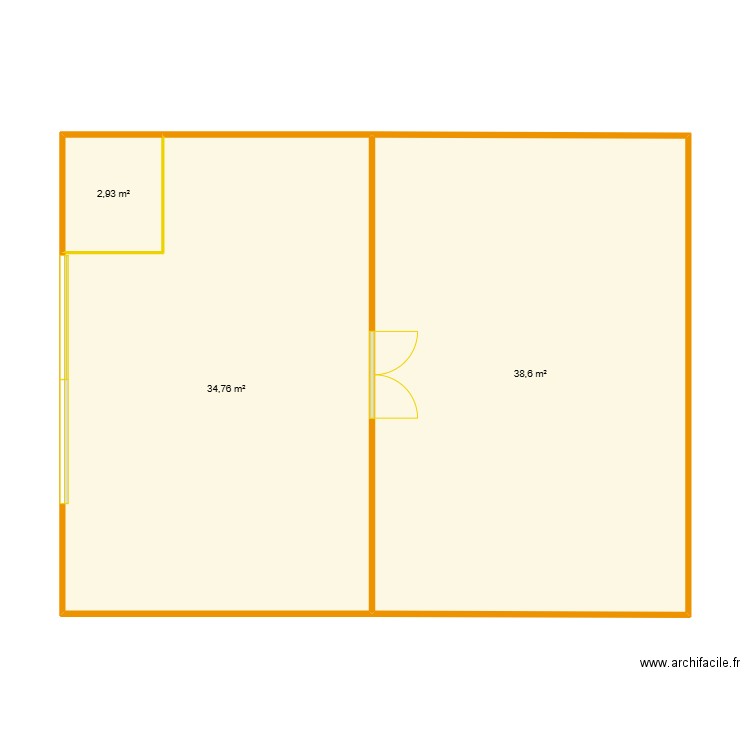 TUNNEL. Plan de 3 pièces et 76 m2