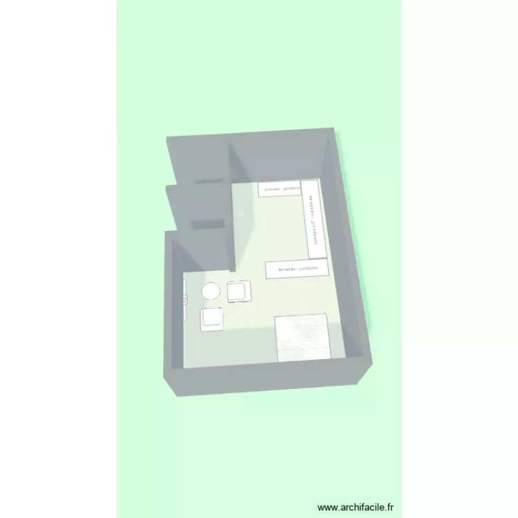 Chambre v2. Plan de 1  et 27 m²
