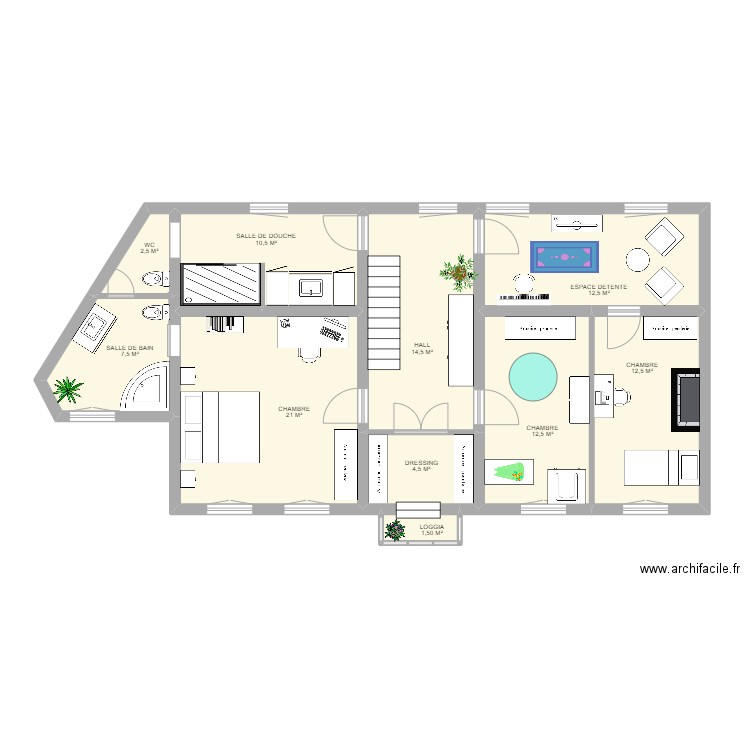 RDC FOSSES. Plan de 10 pièces et 99 m2