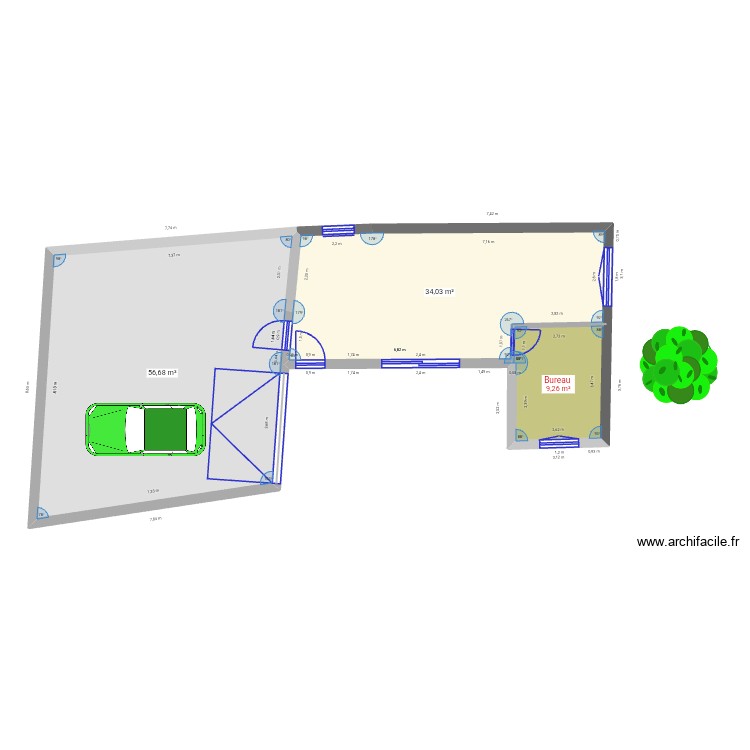Garage et extension L&eacute;o. Plan de 0 pièce et 0 m2
