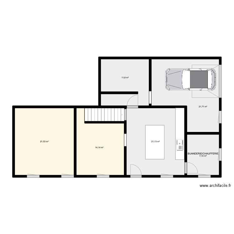 PETIT ROEULX. Plan de 7 pièces et 100 m2