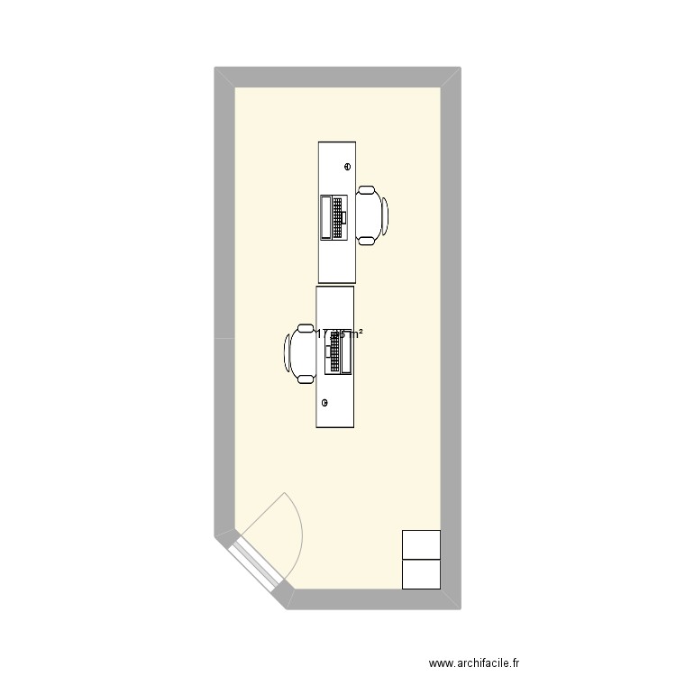 Essai. Plan de 1 pièce et 17 m2