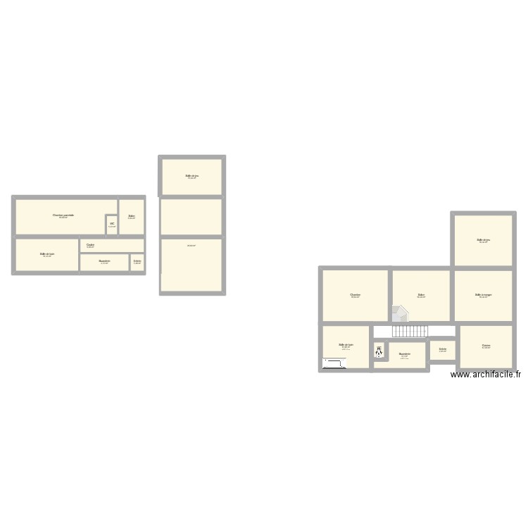 Plan maison. Plan de 18 pièces et 190 m2