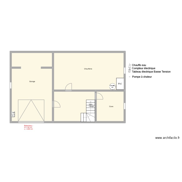 DELIESSCHE. Plan de 4 pièces et 63 m2