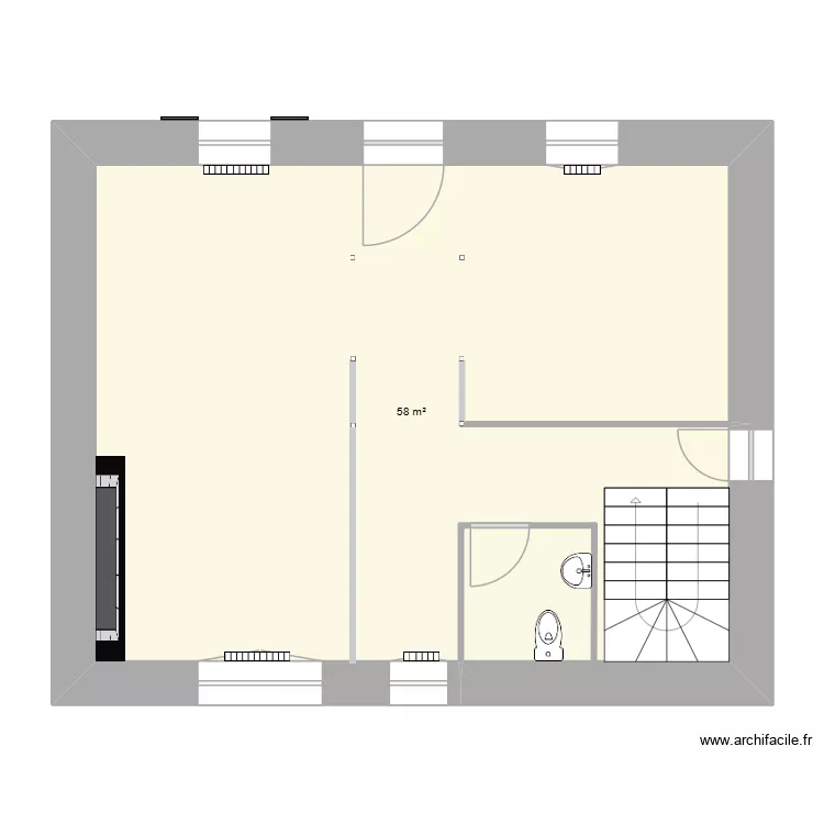 Braspart-cuisine. Plan de 1 et 58 m² Braspart-cuisine. Plan de 1 et 58 m²