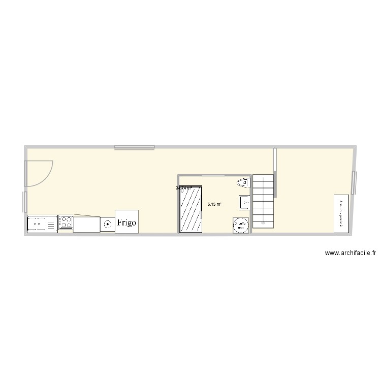 maison. Plan de 2 pièces et 41 m2