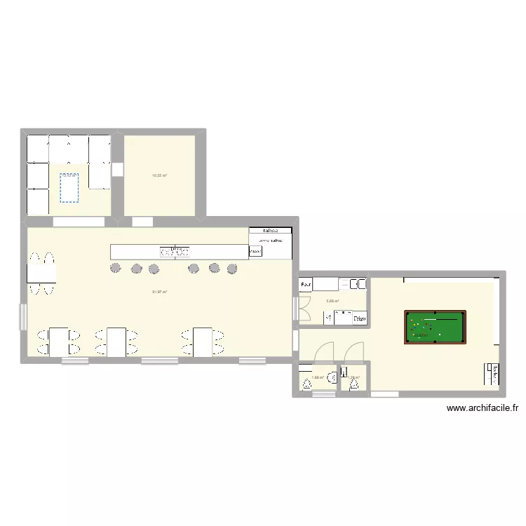 plans bar minipeg. Plan de 7  et 125 m²