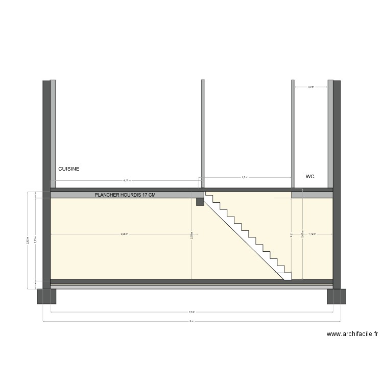MUR INTERIEUR OUEST SOUS SOL ELECTRIQUE. Plan de 0 pièce et 0 m2