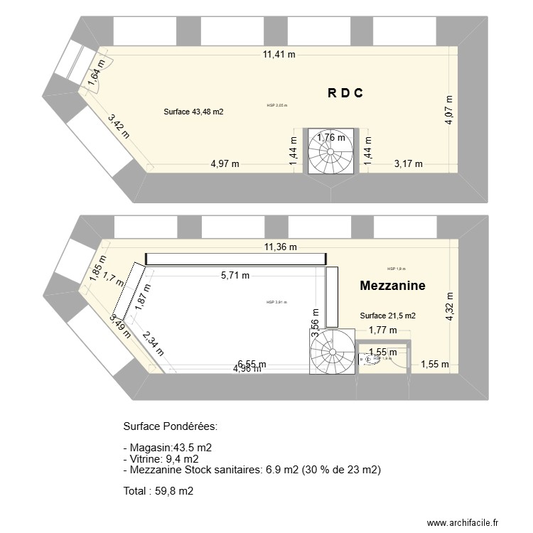 RDC Influences. Plan de 4 pièces et 113 m2