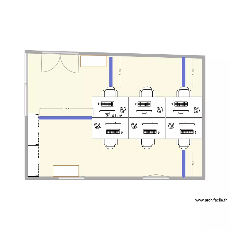 BLO 2. Plan de 1  et 30 m²