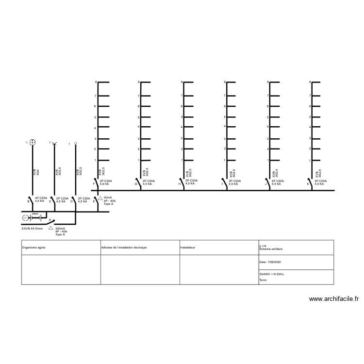 Sch&eacute;ma unifilaire 1.1. Plan de 