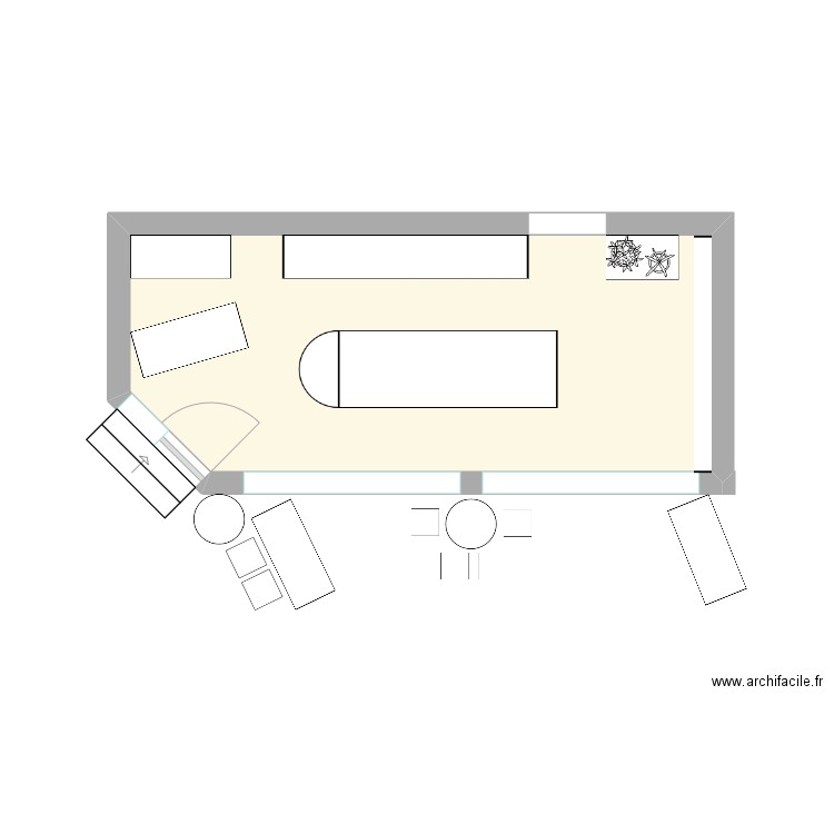 plan de la boutique. Plan de 1 pièce et 18 m2