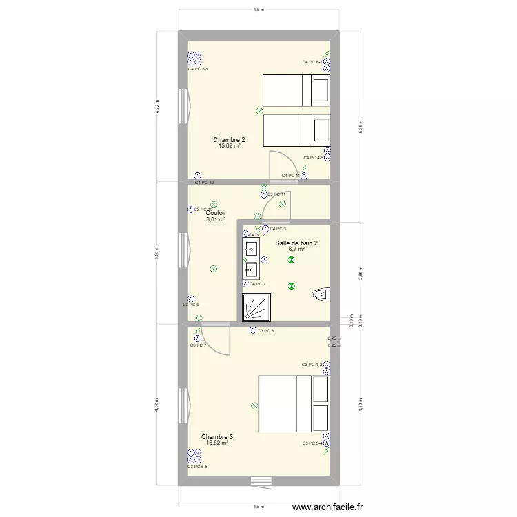 ETAGE ELEC BON. Plan de 4 et 47 m² ETAGE ELEC BON. Plan de 4 et 47 m²