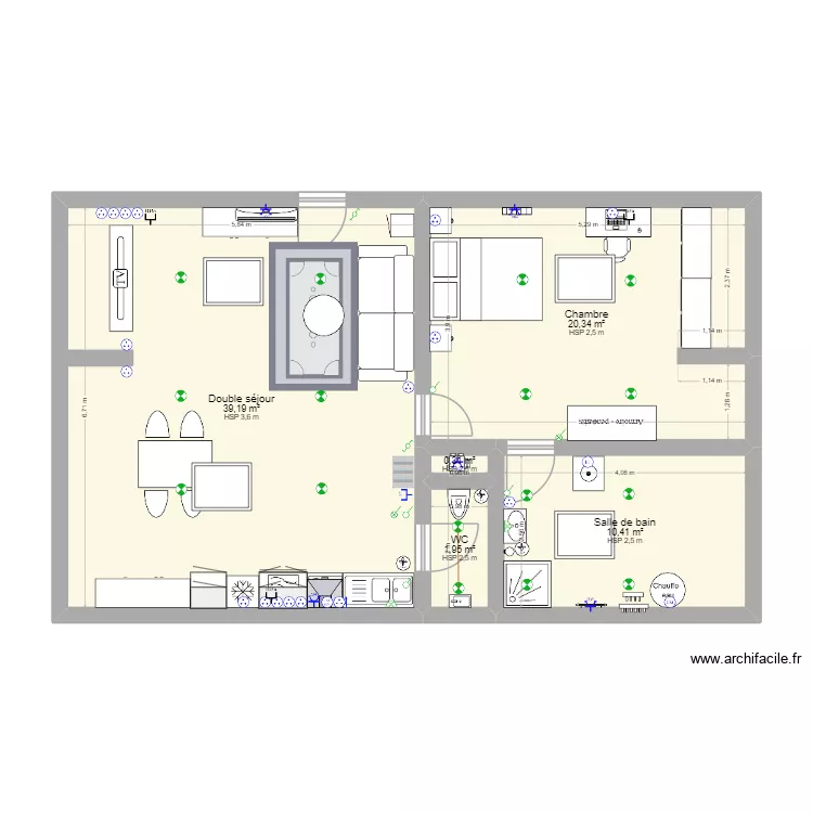 comble de jean. Plan de 5  et 72 m²