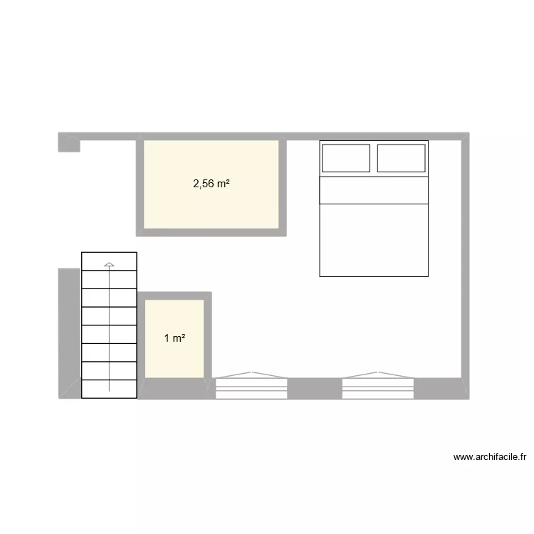 Appart2. Plan de 2  et 4 m²