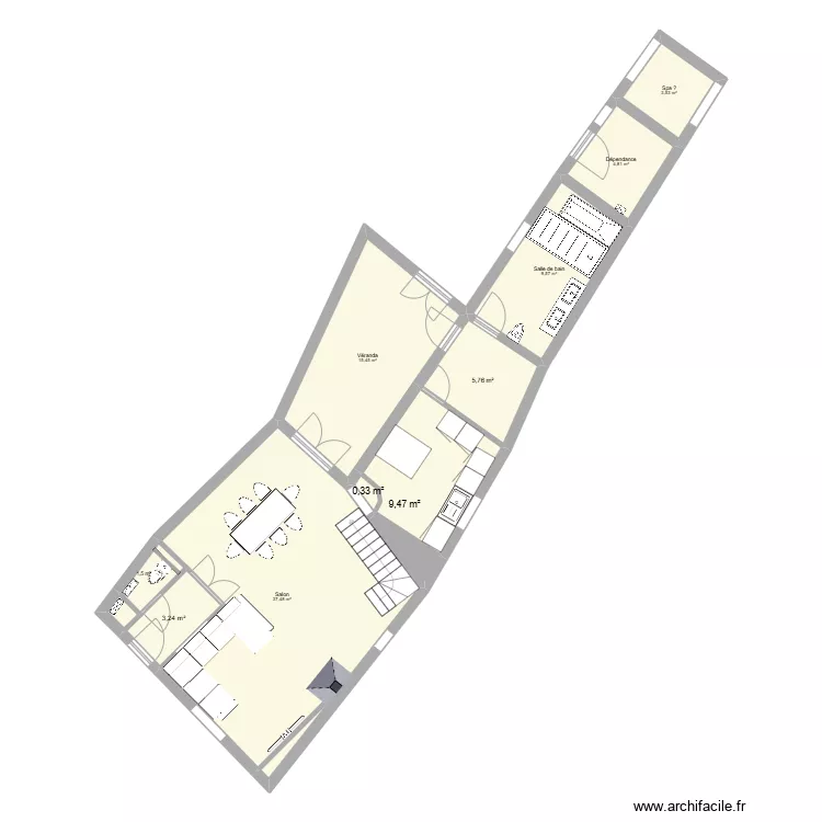RDC Maison Vierge Am&eacute;nag&eacute;. Plan de 