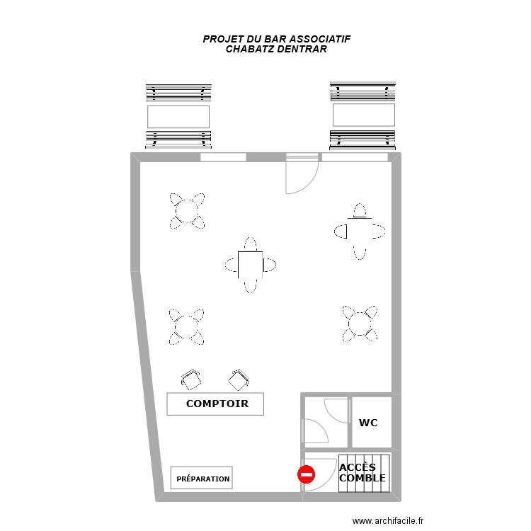 varaigne asso bar. Plan de 4 pièces et 69 m2