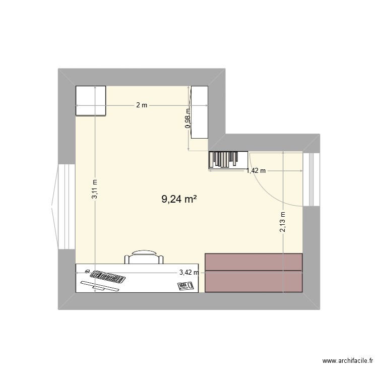 Bureau/Musique. Plan de 0 pièce et 0 m2