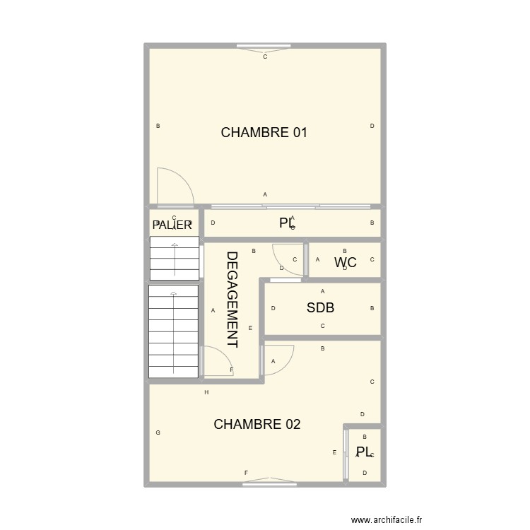 PLAN 02 MONTFRIN. Plan de 10 pièces et 46 m2