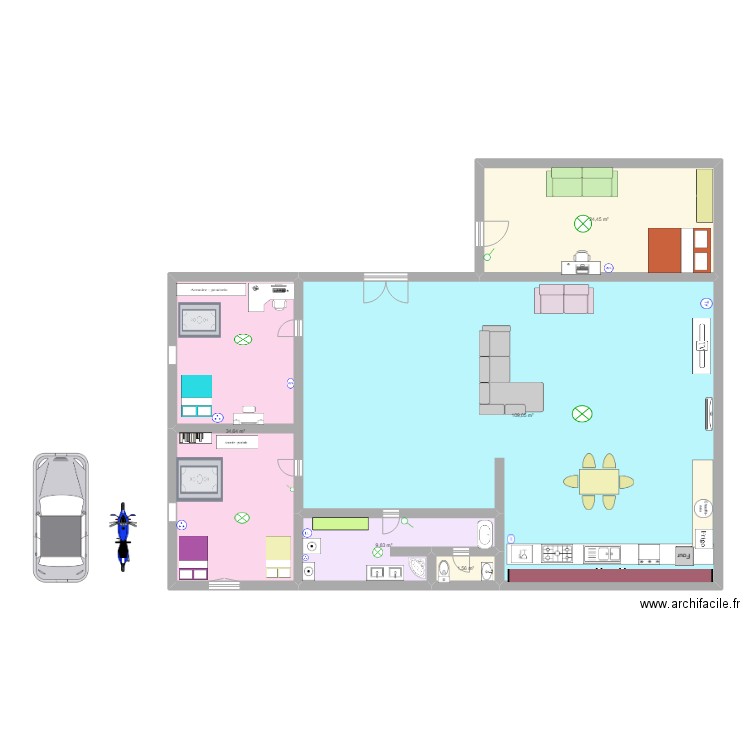 msn. Plan de 5 pièces et 180 m2