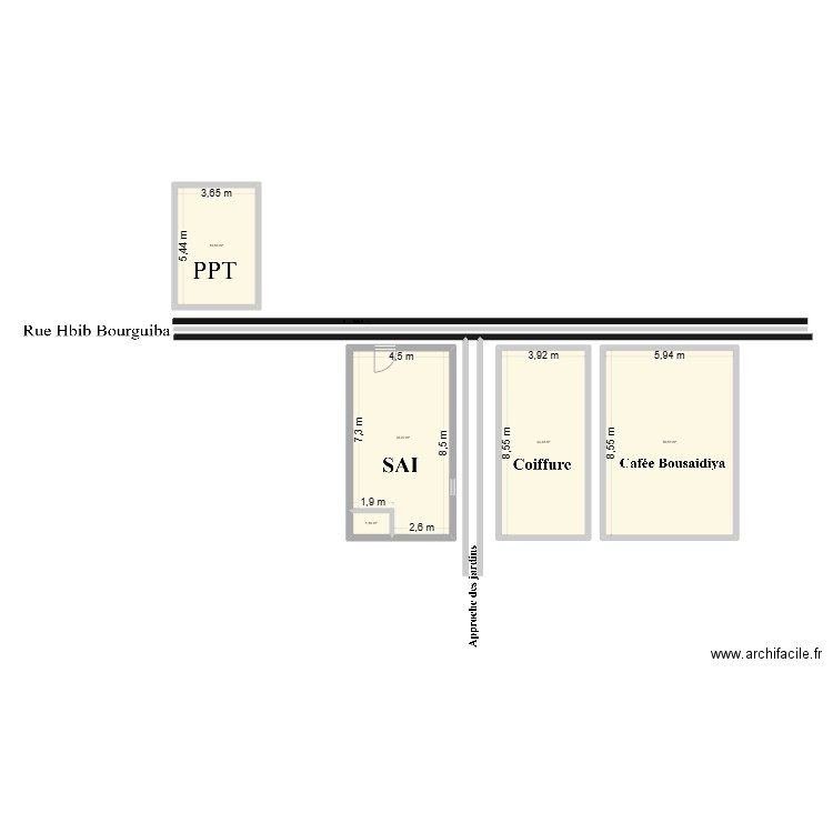 société SAI. Plan de 5 pièces et 142 m2