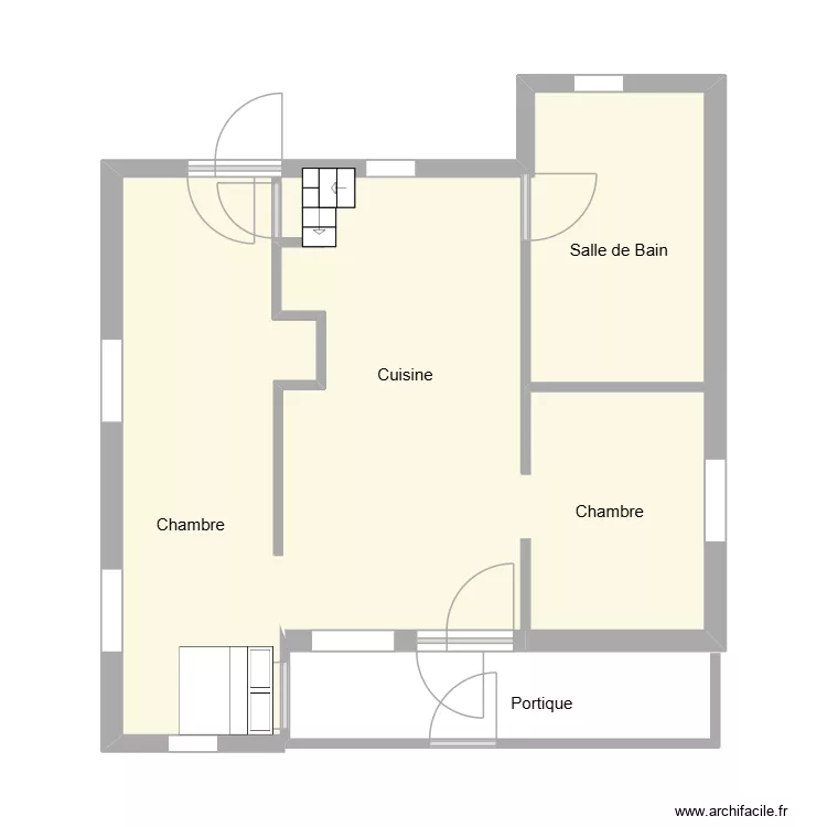 Lac a la Tortue. Plan de 2  et 42 m²