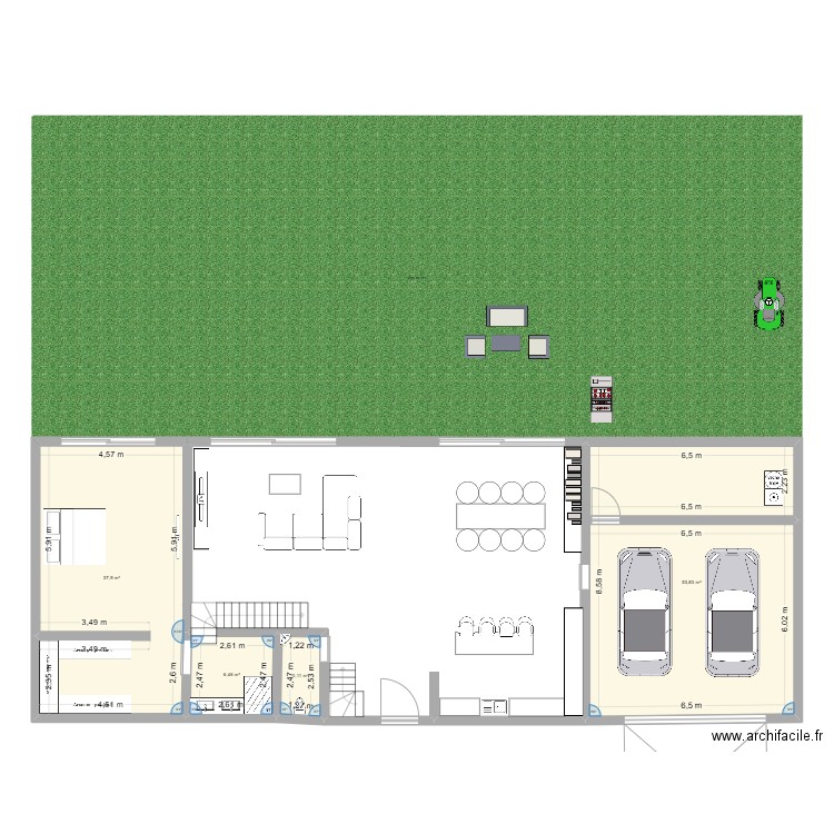 maison 1. Plan de 4 pièces et 101 m2