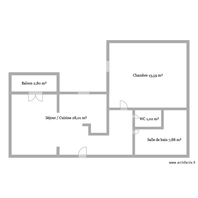 Carreto. Plan de 5 pièces et 147 m2