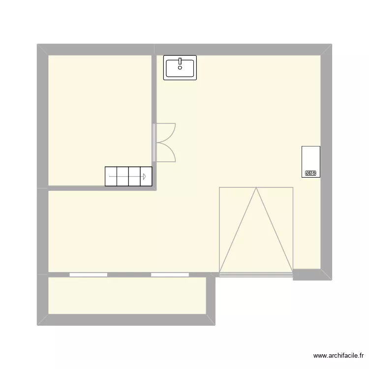 Sous Sol Saint Gilles Croix de Vie. Plan de 3  et 35 m²