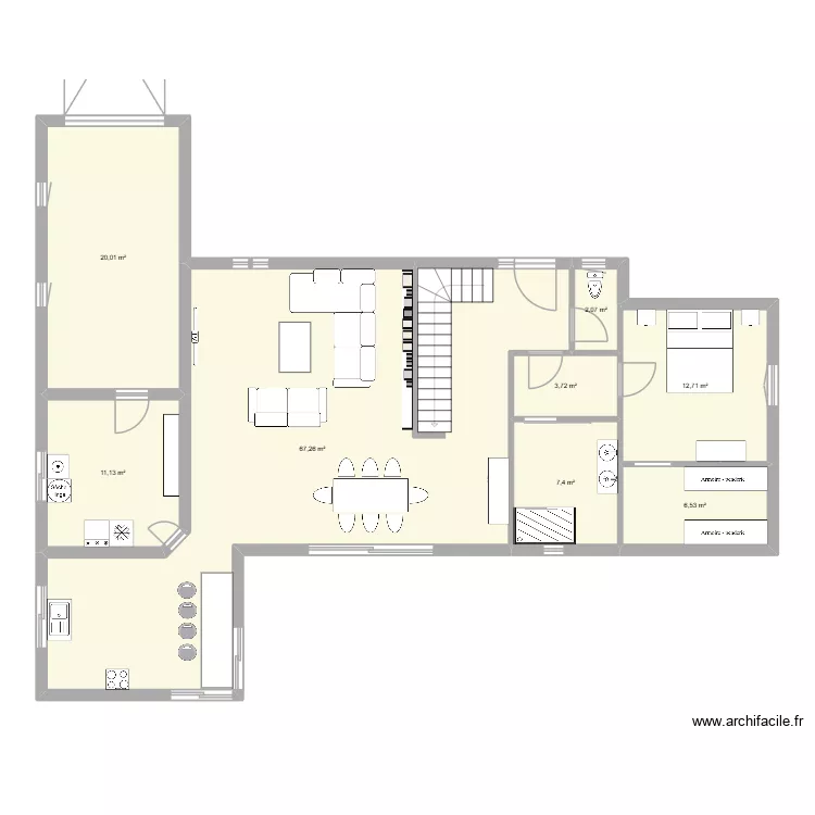 nouvelle maison. Plan de 8  et 131 m²