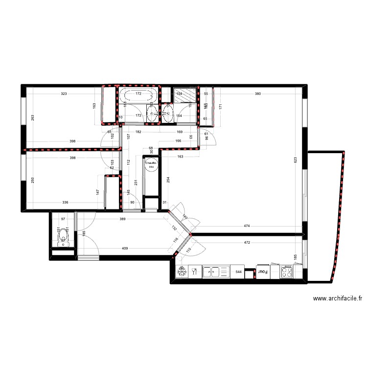 Plan ensemble 122 Thiers. Plan de 13 pièces et 84 m2