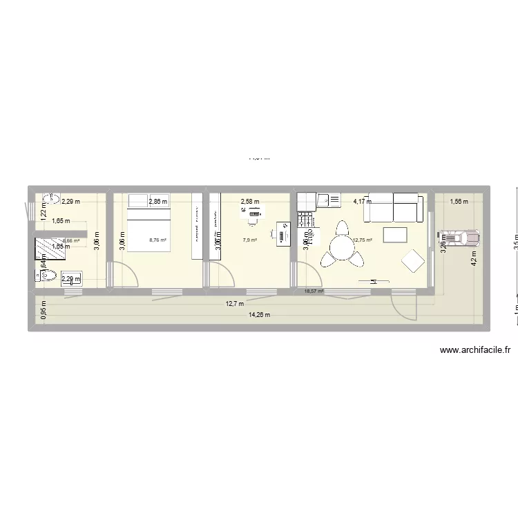 Laplace. Plan de 5  et 55 m²