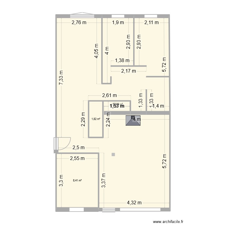 Dolez ébauche. Plan de 3 pièces et 78 m2