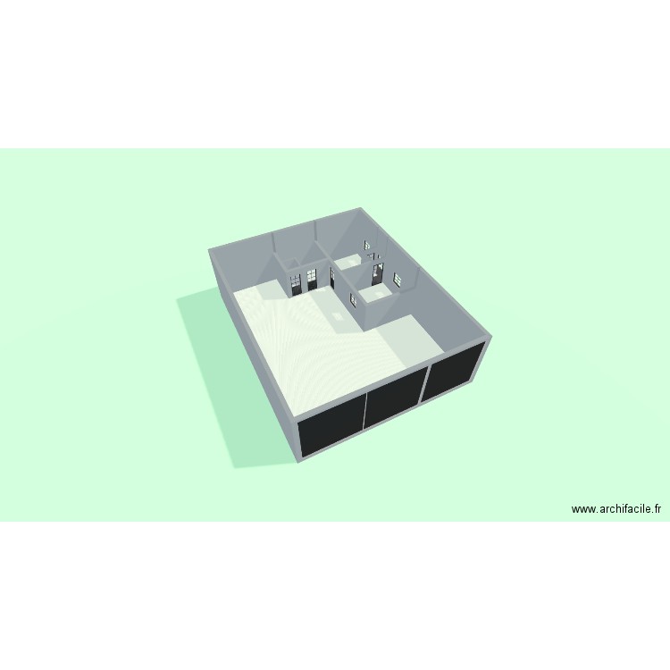 batiment. Plan de 7 pièces et 333 m2
