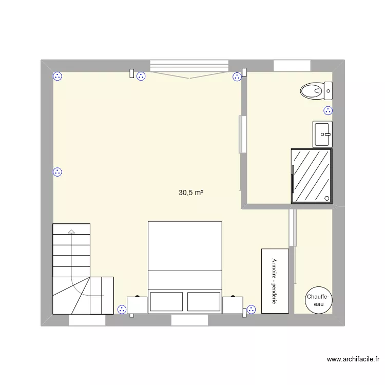 Etage Gauche. Plan de 1 et 31 m² Etage Gauche. Plan de 1 et 31 m²