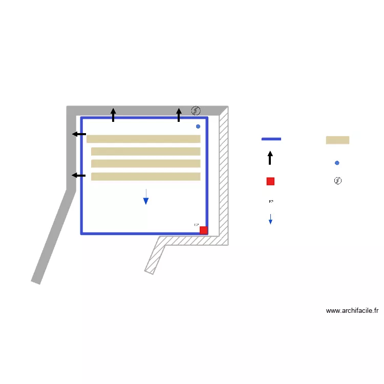 MAURICE. Plan de 1 pièce et 11 m²