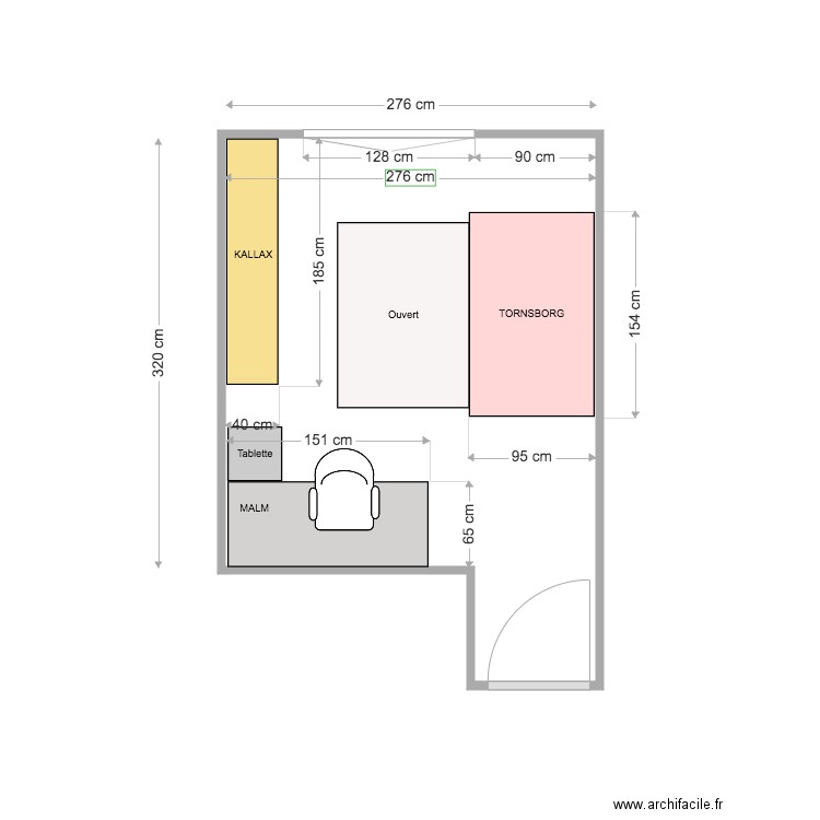 Bureau NEW. Plan de 1 pièce et 10 m2