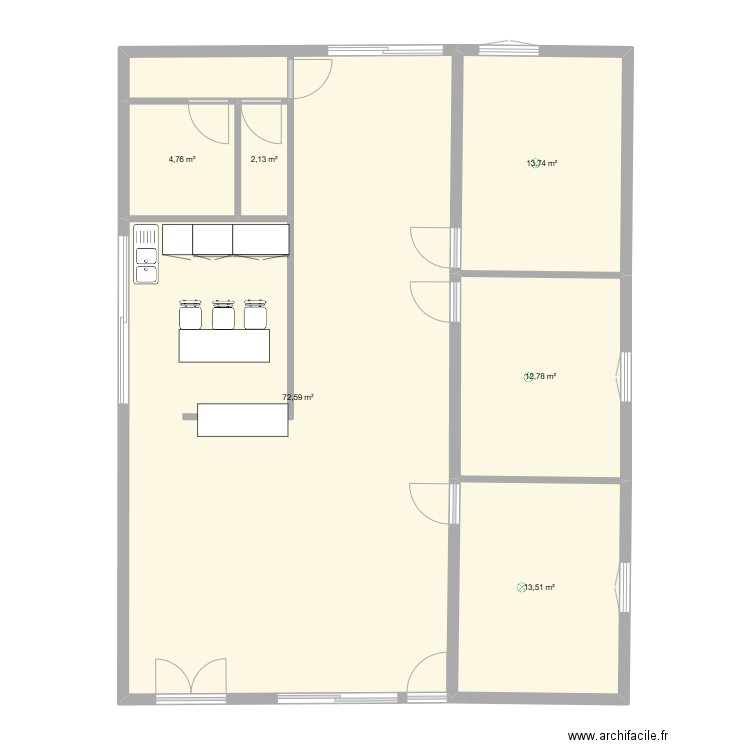 belmin. Plan de 6 pièces et 120 m2