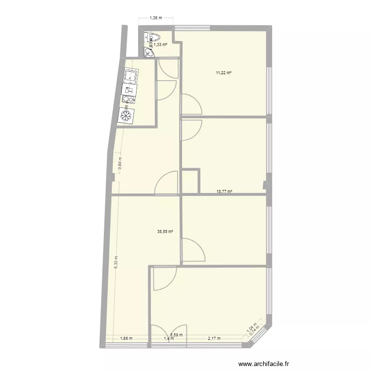 Local commercial - V2. Plan de 4 pièces et 70 m²