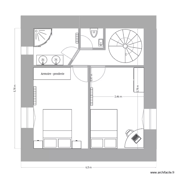 1 &eacute;tage fayence fin. Plan de 