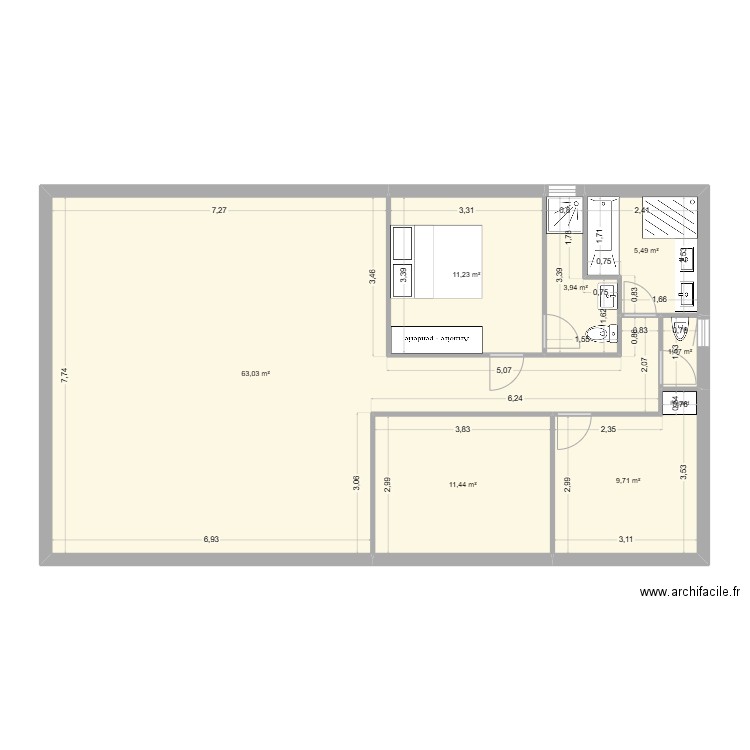 Maison 2. Plan de 7 pièces et 106 m2