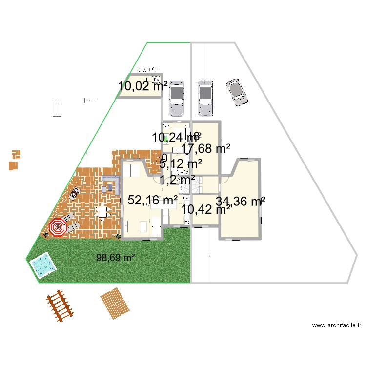 PLANV23. Plan de 18 pièces et 253 m2