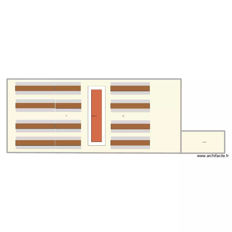 Plan de table. Plan de 2  et 264 m²